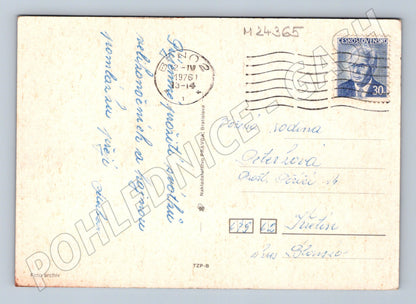 Pohlednice Velikonoce vajíčka a řehtačka 1976 (M24365)