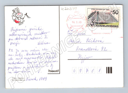 Pohlednice velikonoční motiv keramika kraslice 1989 (M24379)
