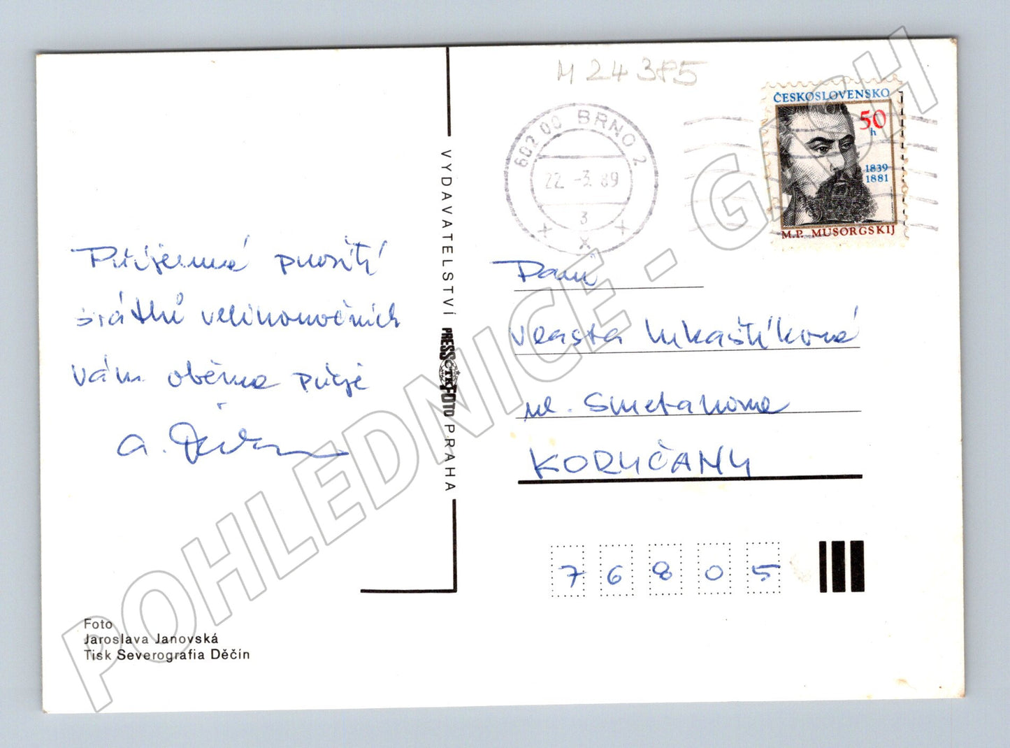 Pohlednice Velikonoce vejce primule 1989 (M24385)