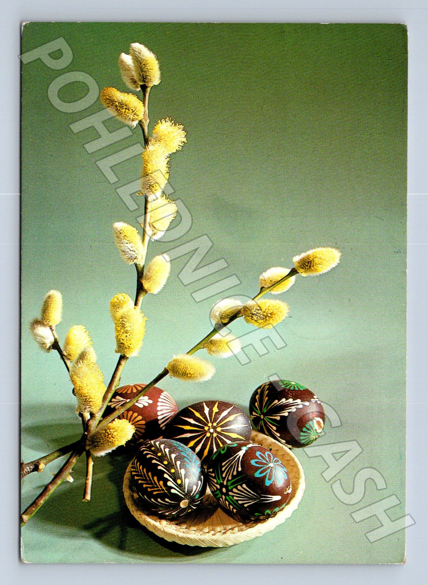 Pohlednice Velikonoční kočičky a vejce 1985 (M24386)