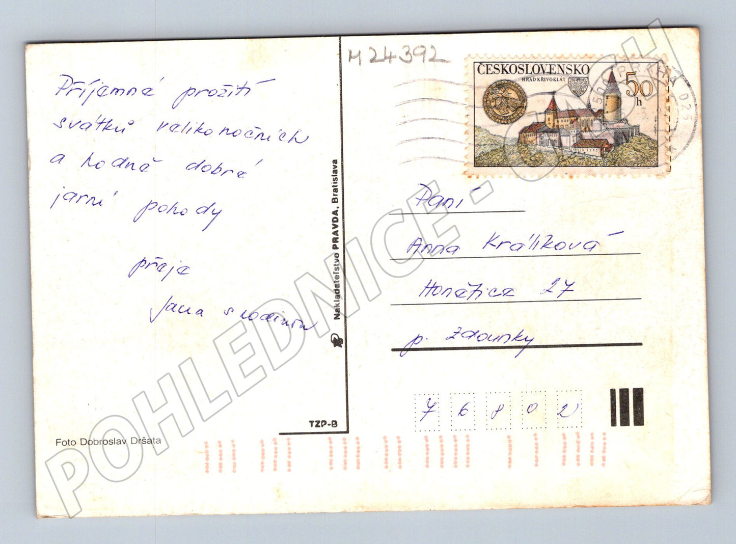 Pohlednice Velikonoční vajíčka koš (M24392)