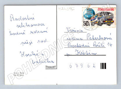 Velikonoce košík s vajíčky a kočičkami konec 80. let (M24396)