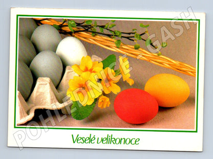 Pohlednice Velikonoce vajíčka květy (M24397)