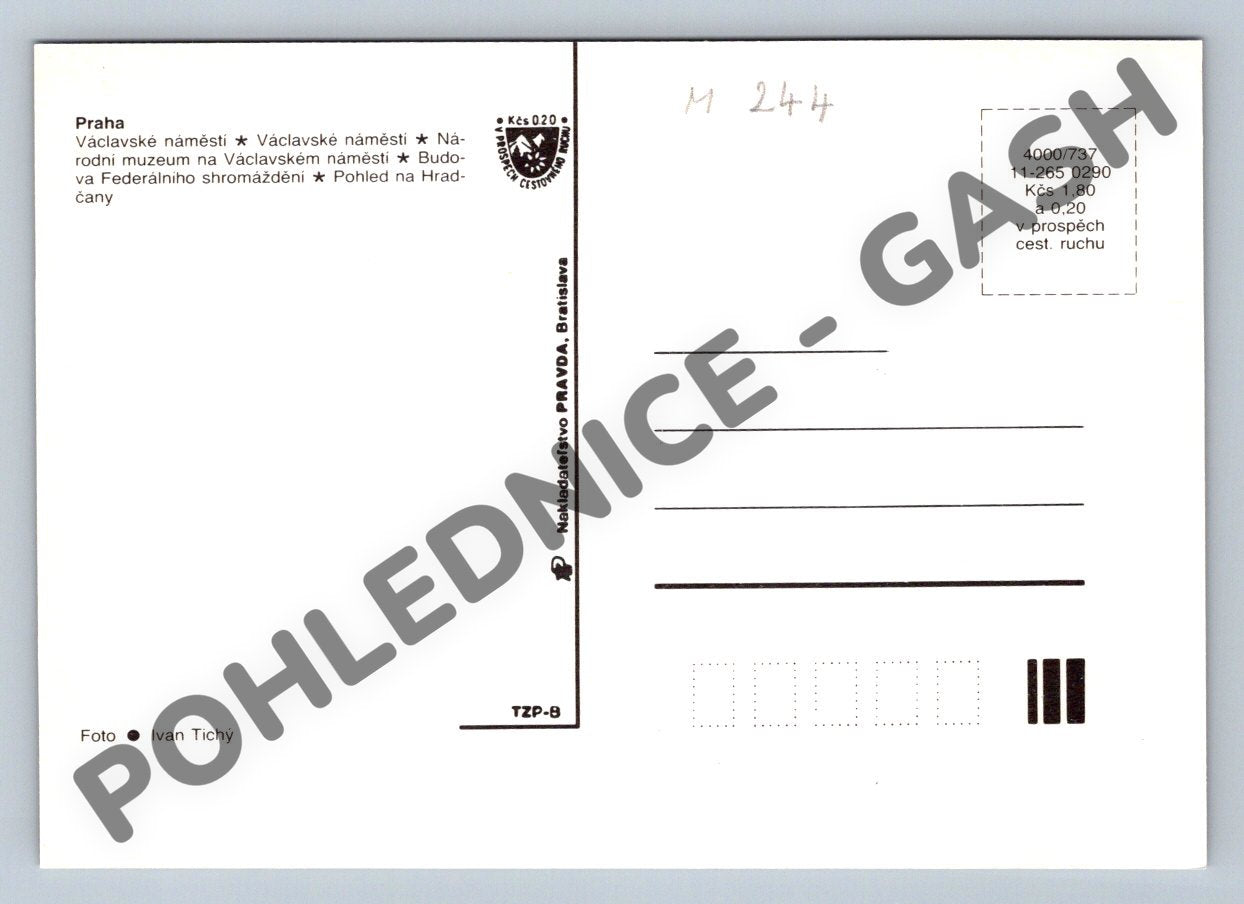 Pohlednice Praha – Václavské náměstí, Hradčany, Federální shro (M244)