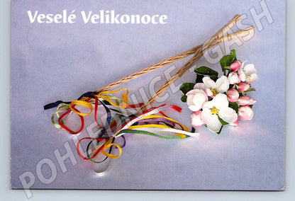 Pohlednice Velikonoce pomlázky a květy 1993 (M24405)