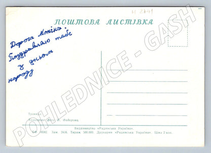 Ukrajina SSSR červená růže vintage (M2441)