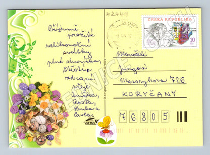 Pohlednice Velikonoční košík kraslice narcisy 2012 (M24411)