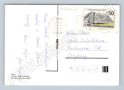 Pohlednice Velikonoce vajíčka košík 1989 (M24427)