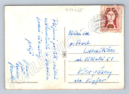 Pohlednice Velikonoce narcisy kočičky 1977 (M24435)