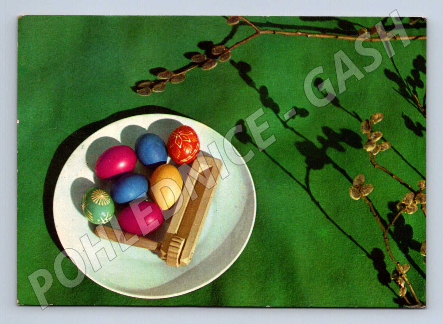 Pohlednice Velikonoční vajíčka kočičky 1968 (M24437)