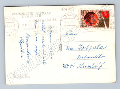 Pohlednice velikonoční zajíček a vejce 1973 (M24457)
