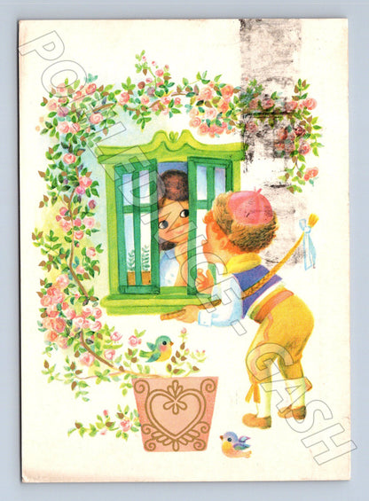 Pohlednice Československo Velikonoce děti ilustrace 1973 (M24459)