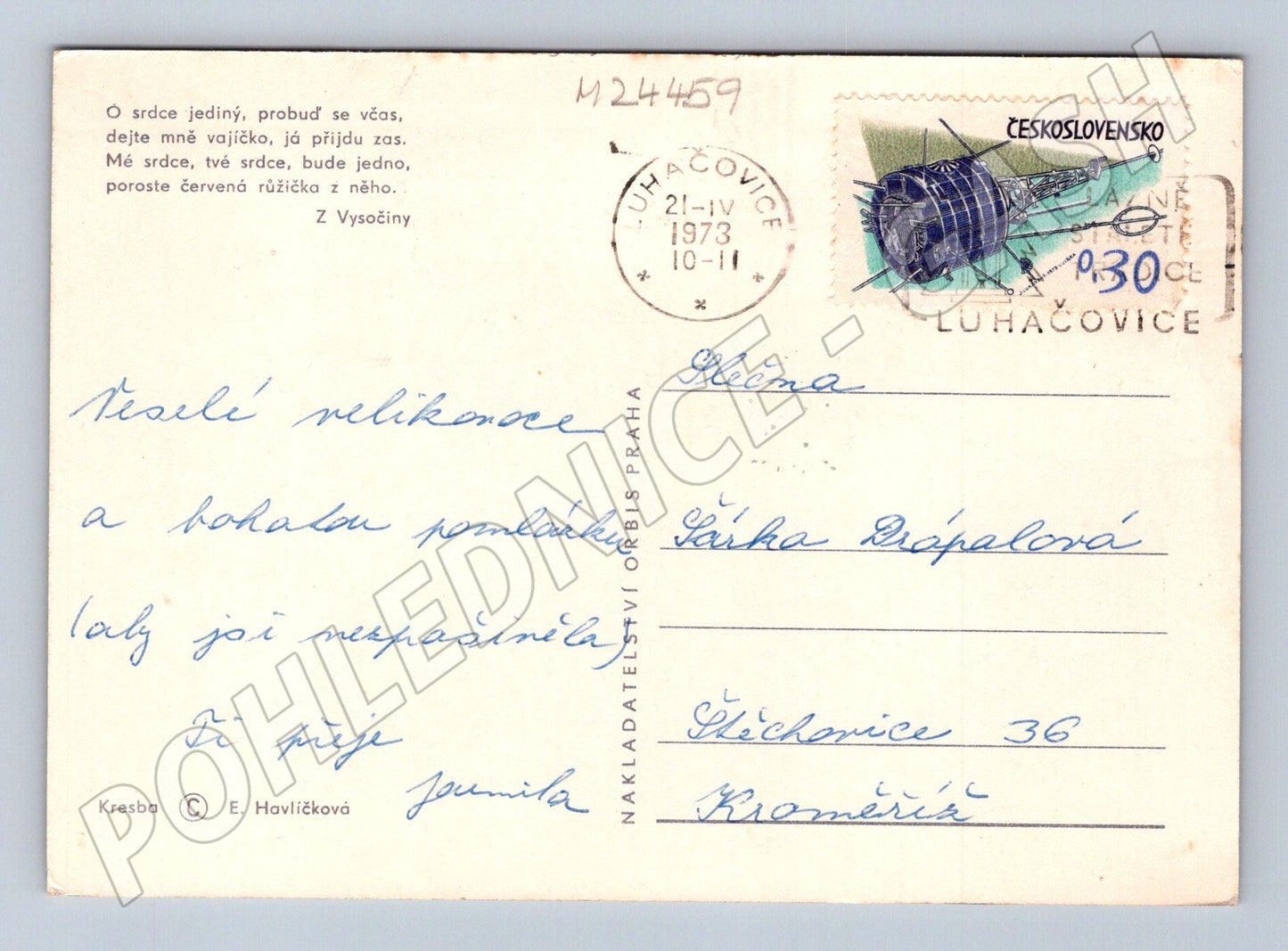 Pohlednice Československo Velikonoce děti ilustrace 1973 (M24459)
