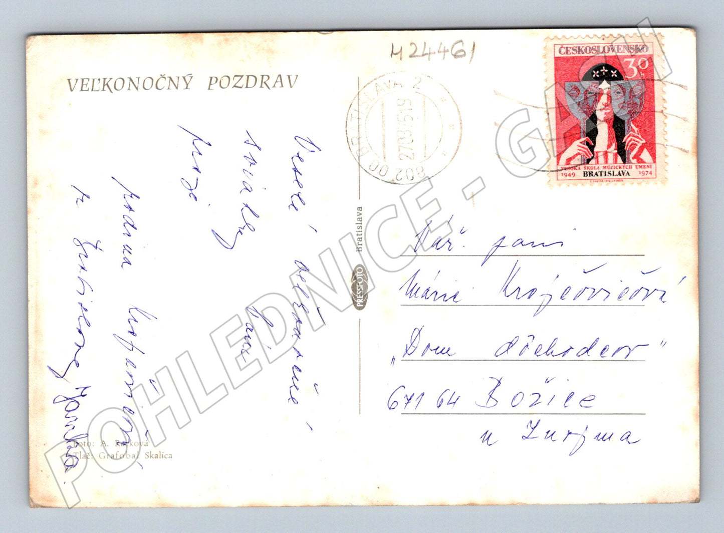 Pohlednice Slovensko velikonoční pozdrav 1979 (M24461)
