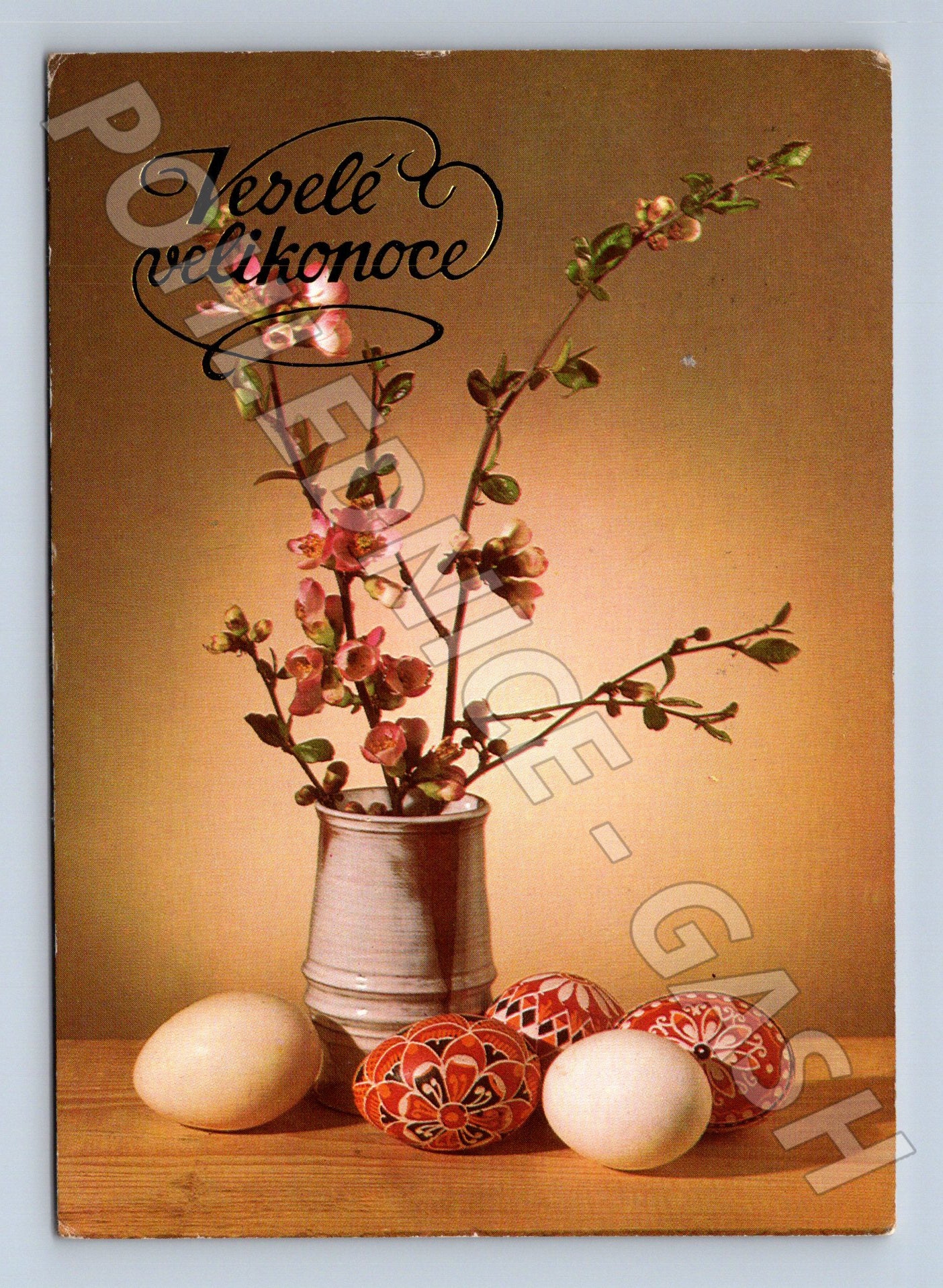 Pohlednice Velikonoce s květinami a vejci 1963 (M24467)