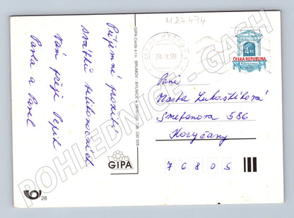 Pohlednice Velikonoční košík s vajíčky a květinami 1999 (M24474)