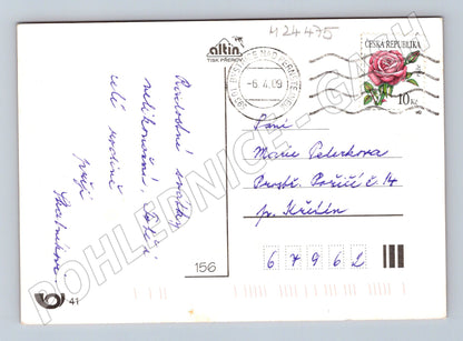 Pohlednice Velikonoční motiv, beránek a květiny 2009 (M24475)
