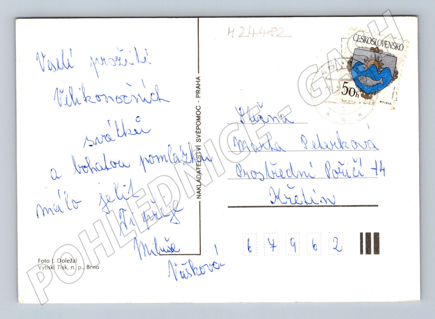 Pohlednice velikonoční vajíčka 1989 (M24482)