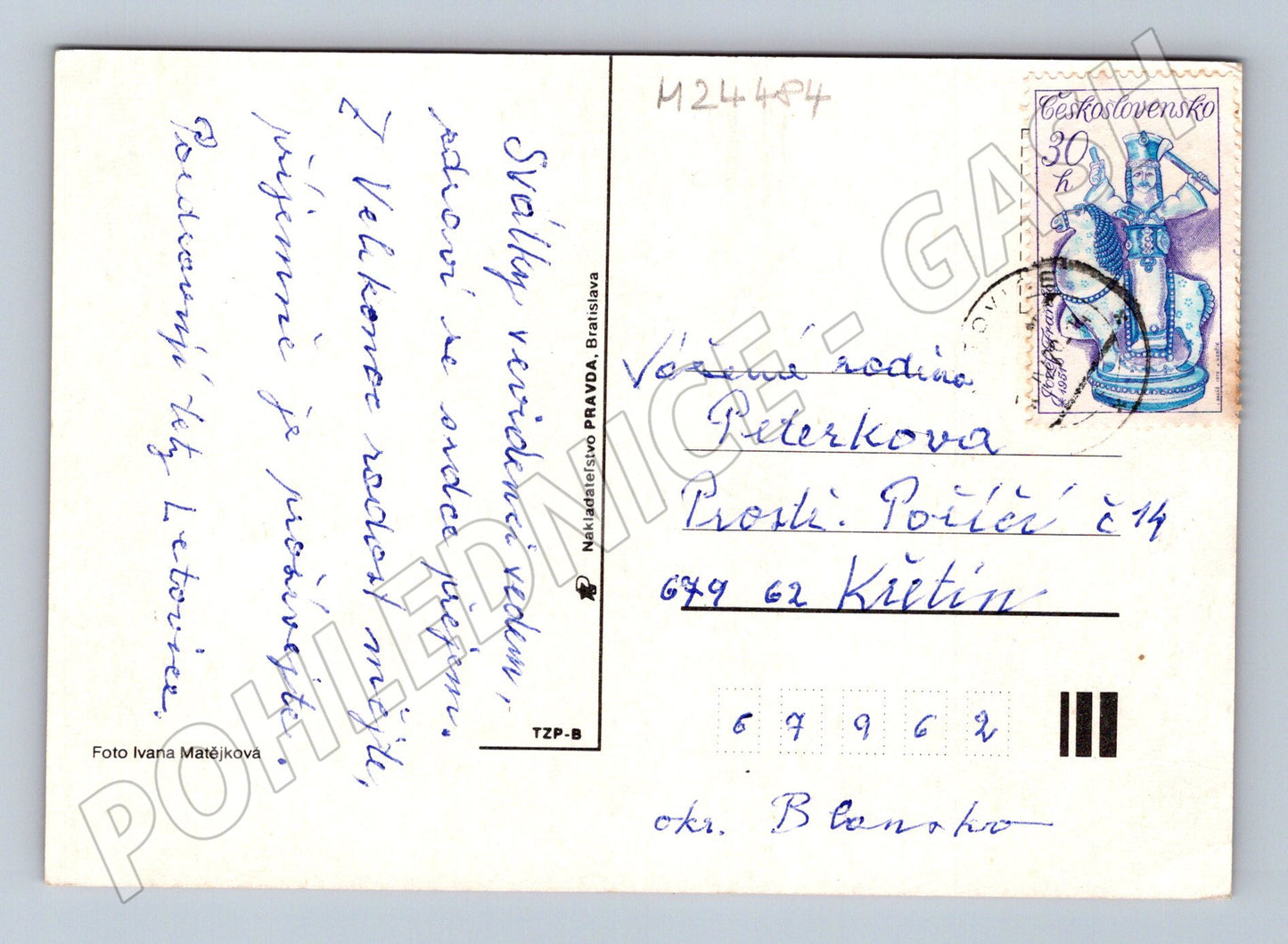 Pohlednice Velikonoční vajíčka a kočičky (M24484)