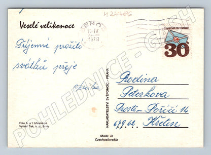 Pohlednice Velikonoce panenky kočičky 1979 (M24486)