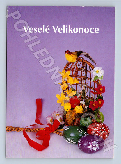 Pohlednice Velikonoce kuřátka a vajíčka 1999 (M24497)