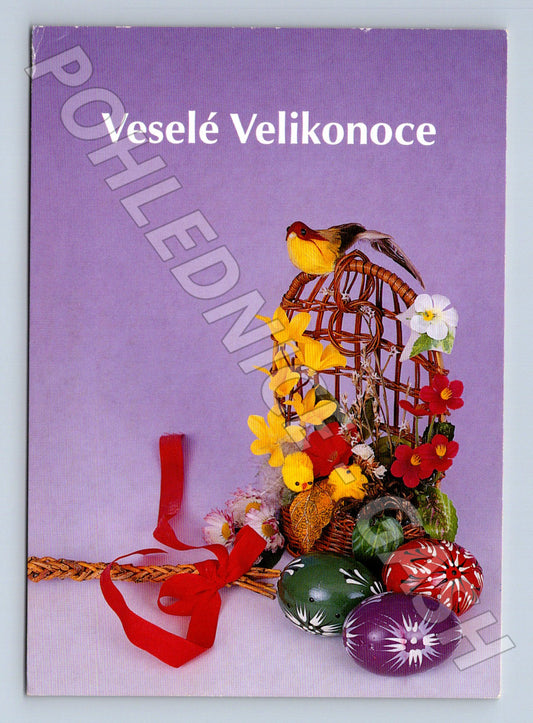 Pohlednice Velikonoce kuřátka a vajíčka 1999 (M24497)