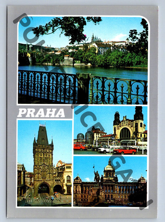Pohlednice Praha – Hradčany, Prašná brána, hlavní nádraží (M245)