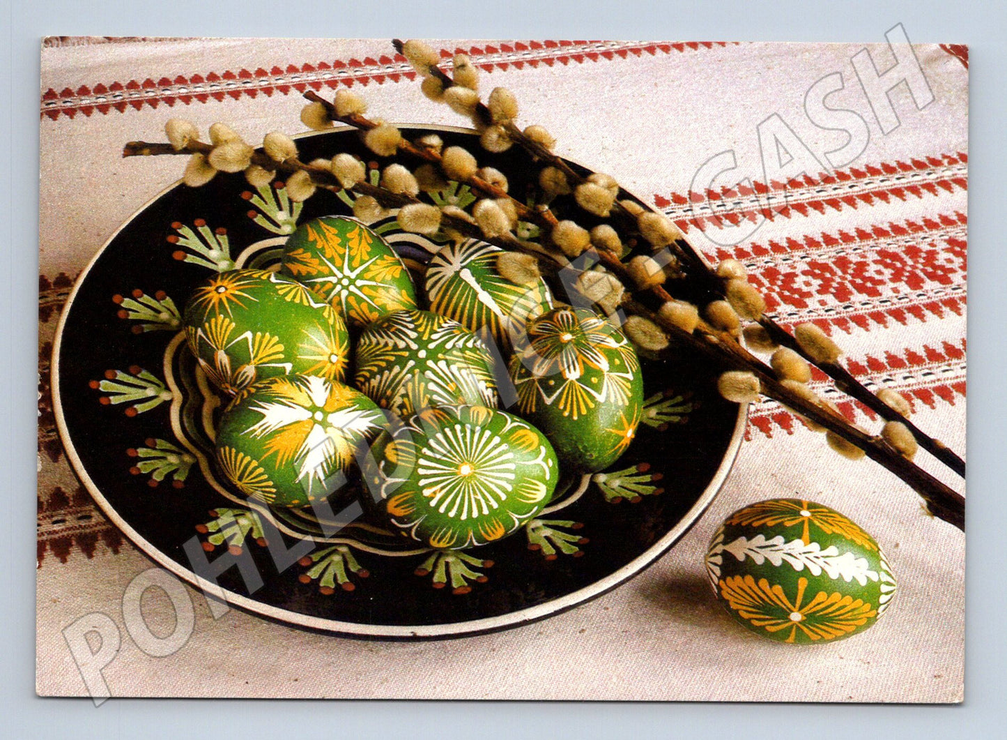 Pohlednice Velikonoční vajíčka a kočičky 1985 (M24502)