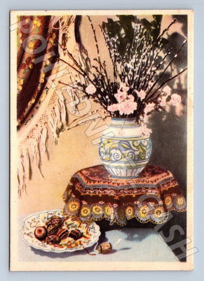 Pohlednice Velikonoční motiv zátiší 1947 (M24512)