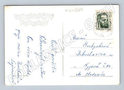 Pohlednice Velikonoční vajíčko a větvičky kočiček 193x (M24539)