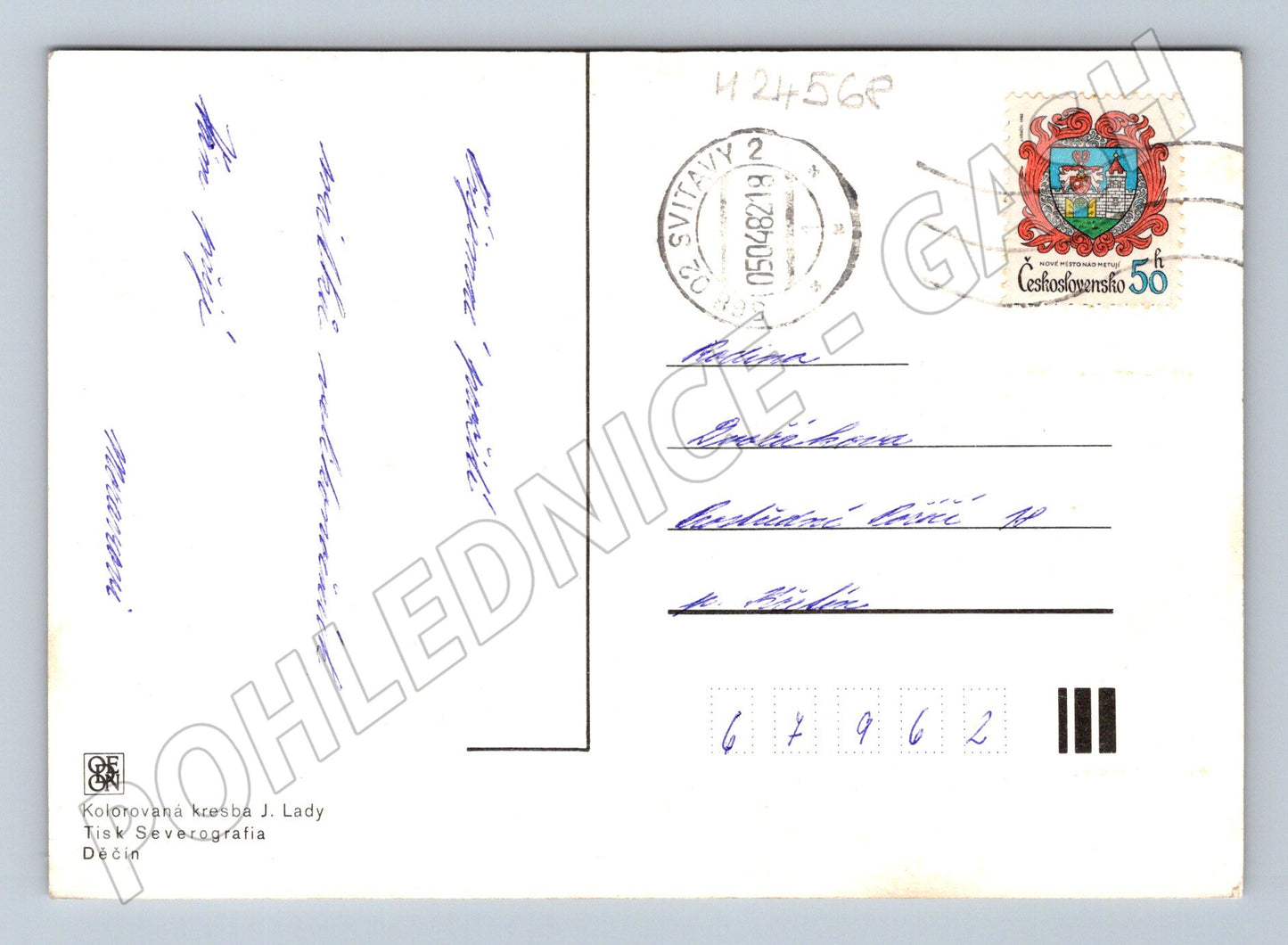 Pohlednice Josef Lada Velikonoce pomlázka 1946 (M24568)