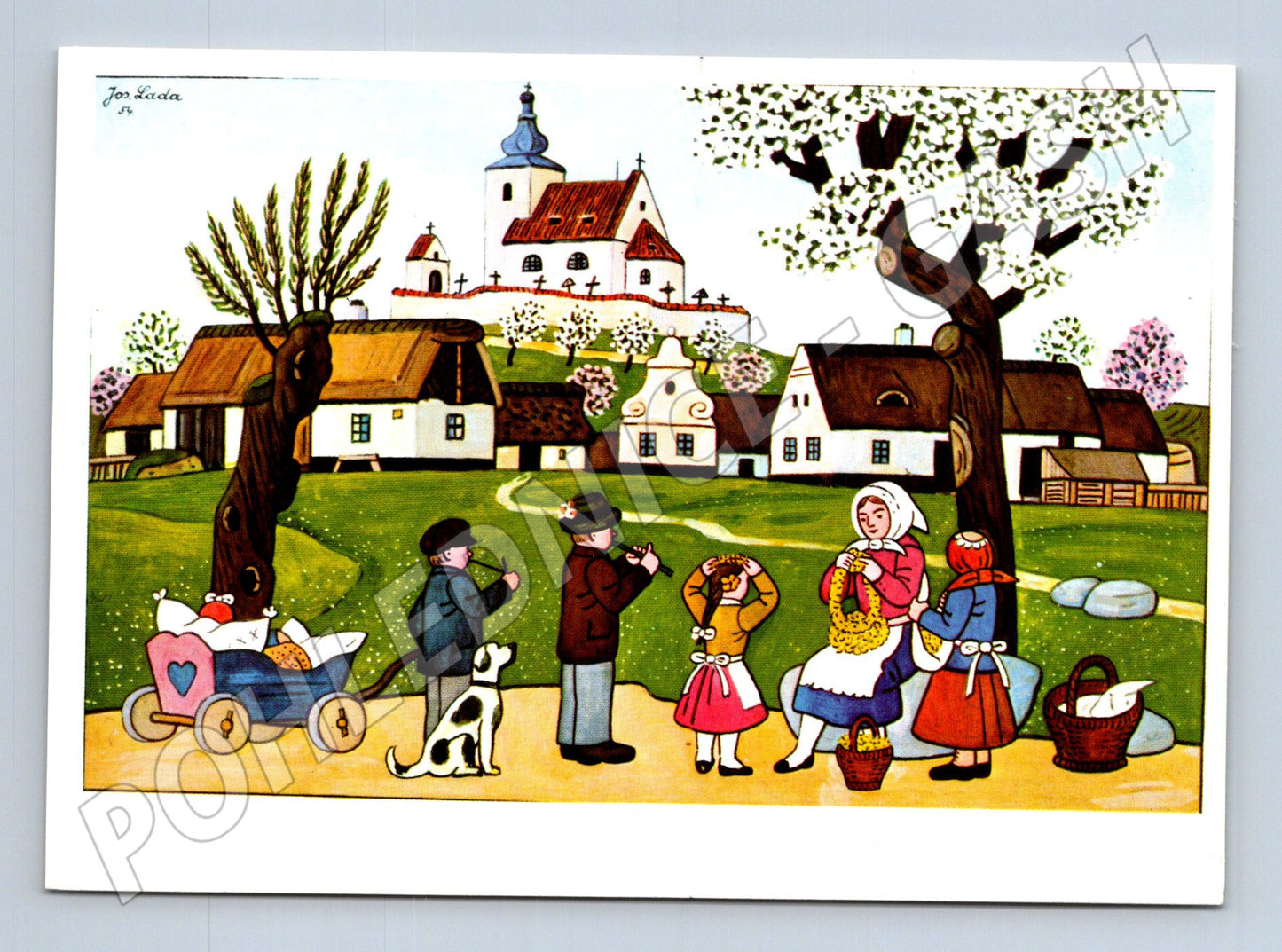 Pohlednice Josef Lada vesnická idyla 1990 (M24577)