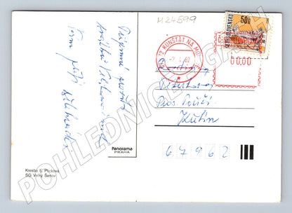 Pohlednice Československo kreslený chlapec košík 1962 (M24599)