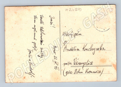 Pohlednice velikonoční dítě s kůzletem 1933 (M24610)