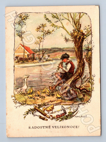 Pohlednice Velikonoční V. Boukal Brno 1958 (M24619)