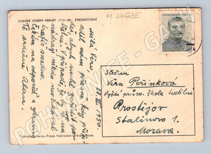 Pohlednice Obraz Ztroskotání Claude Joseph Vernet 1950 (M24635)