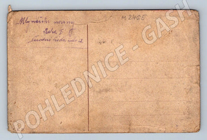 Romantic RU postcard with RU-Hungary stamps (M2465)