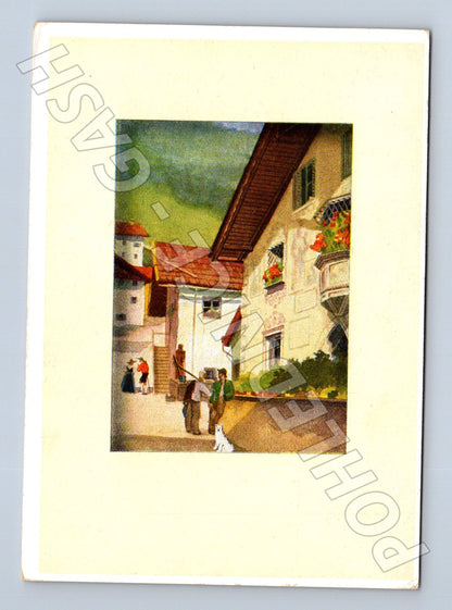 Pohlednice Německo umělecký motiv dvora (M24651)