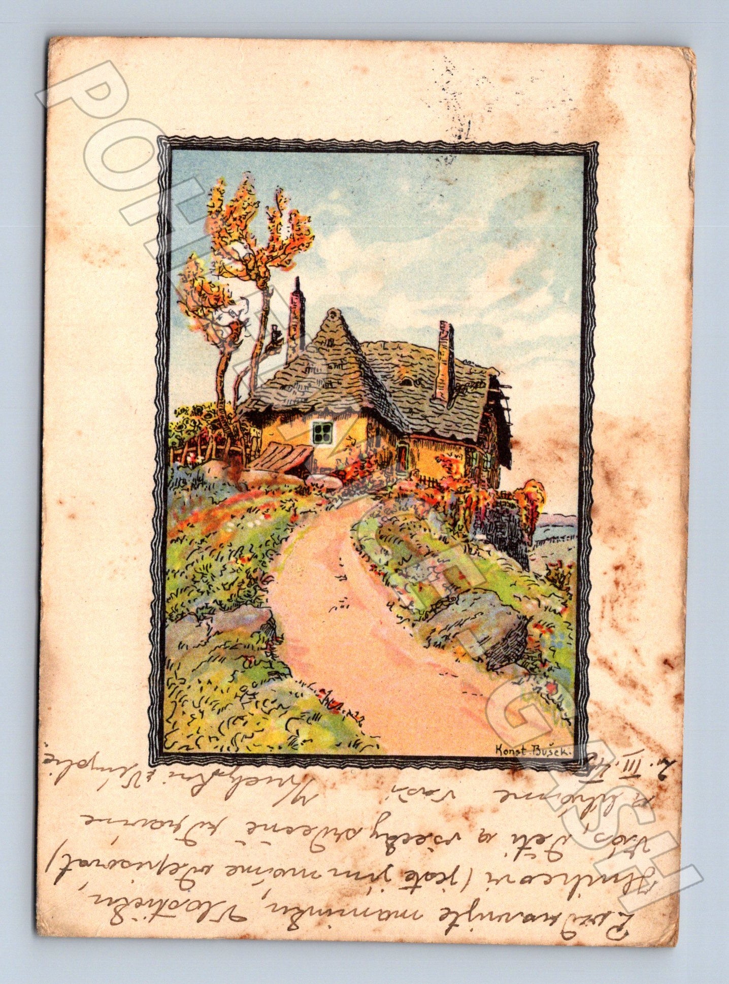 Pohlednice venkovský motiv chaloupka (M24652)