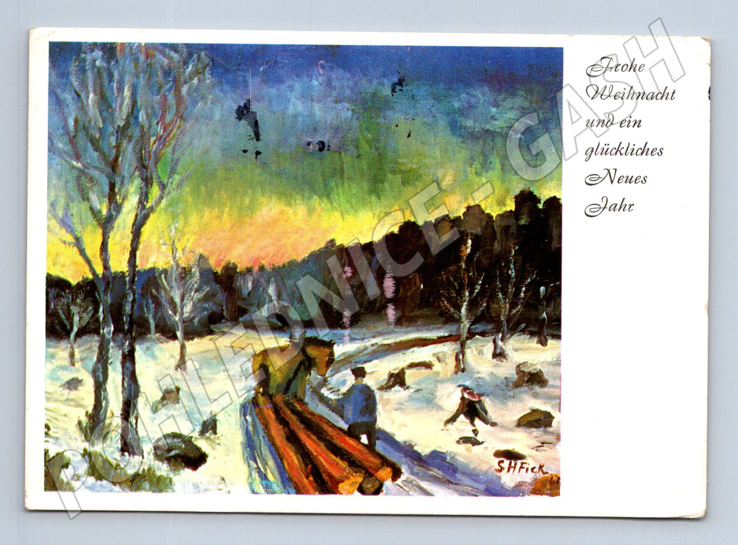 Pohlednice Německo Vánoční zimní krajina S.H. Fick 1970 (M24653)