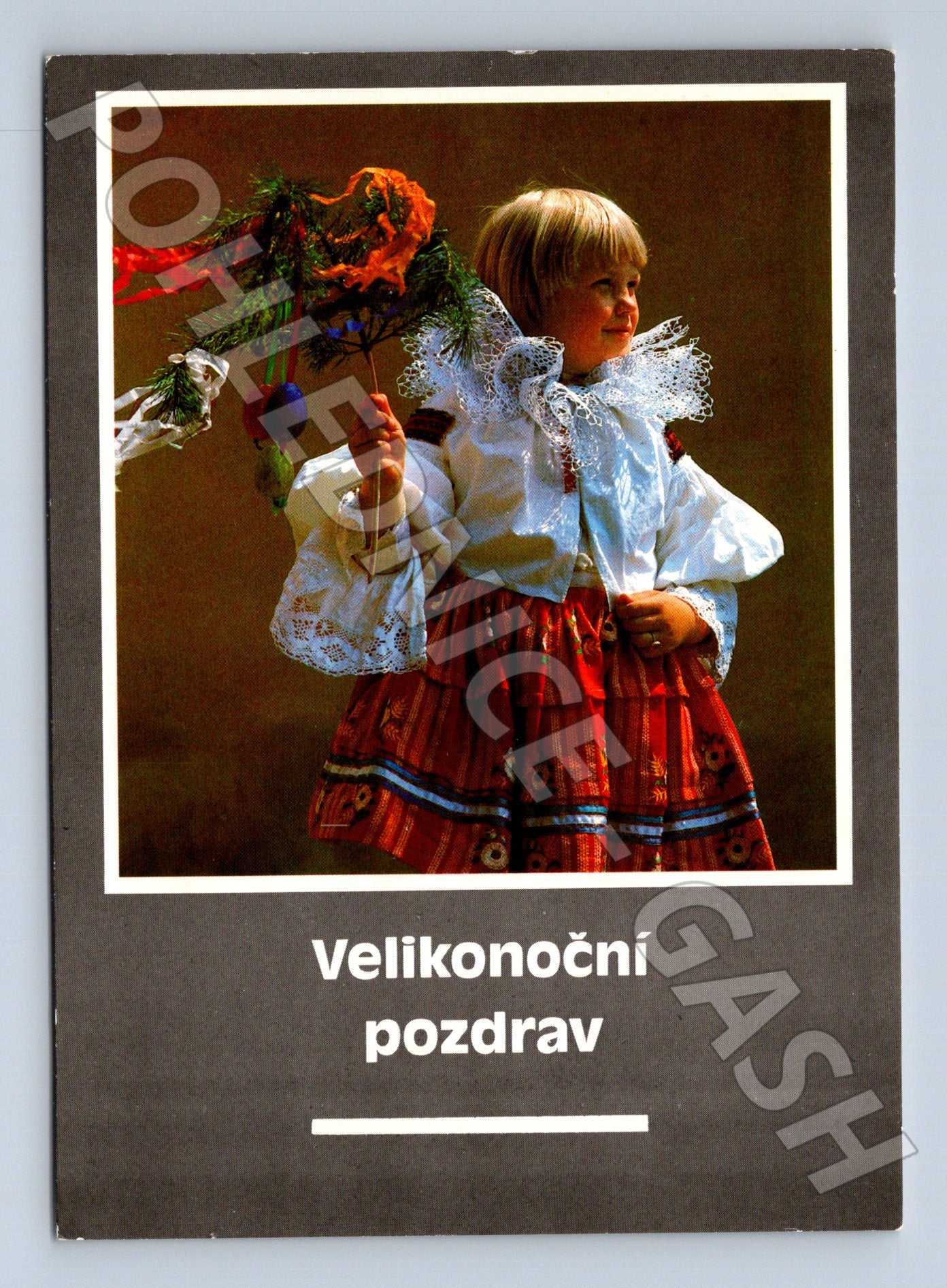 Pohlednice dívka v kroji Velikonoční pozdrav 1993 (M24669)