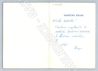 Pohlednice květiny černobílá Praha (M24674)