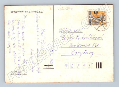 Pohlednice Koryčany květiny 1980 (M24694)