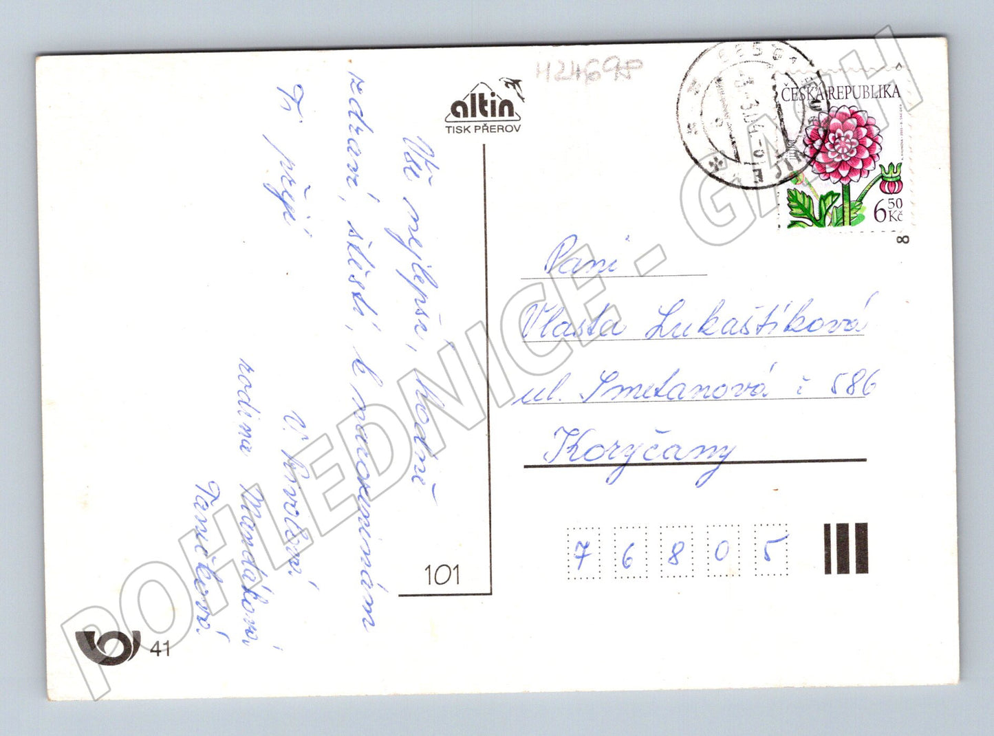 Pohlednice blahopřání kytice 1999 (M24698)