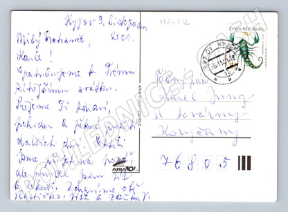 Pohlednice Kyjov blahopřání květiny 2001 (M24712)