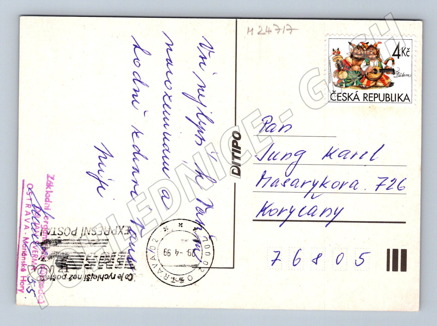 Pohlednice Vše nejlepší kytice růží 1999 (M24717)