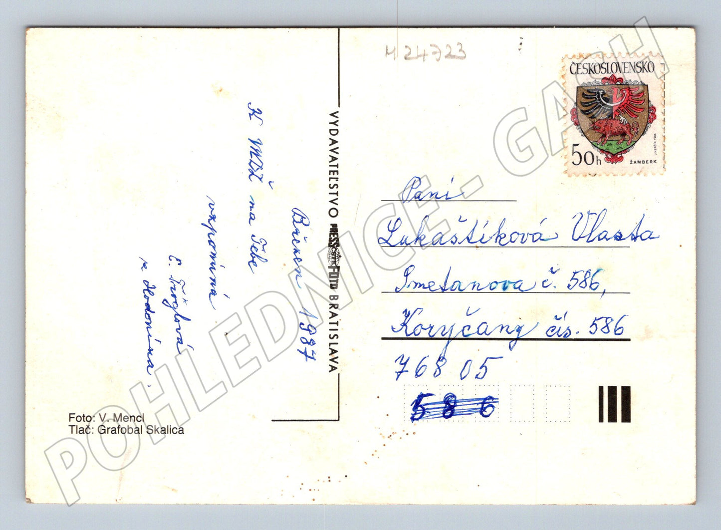 Pohlednice Mezinárodní den žen růže 1987 (M24723)