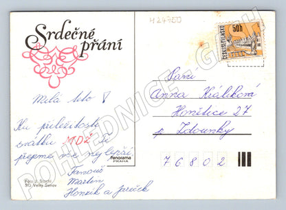 Pohlednice Kytice oranžových růží (M24750)