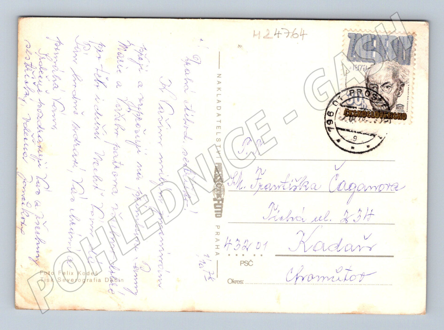 Pohlednice červená růže 1978 (M24764)