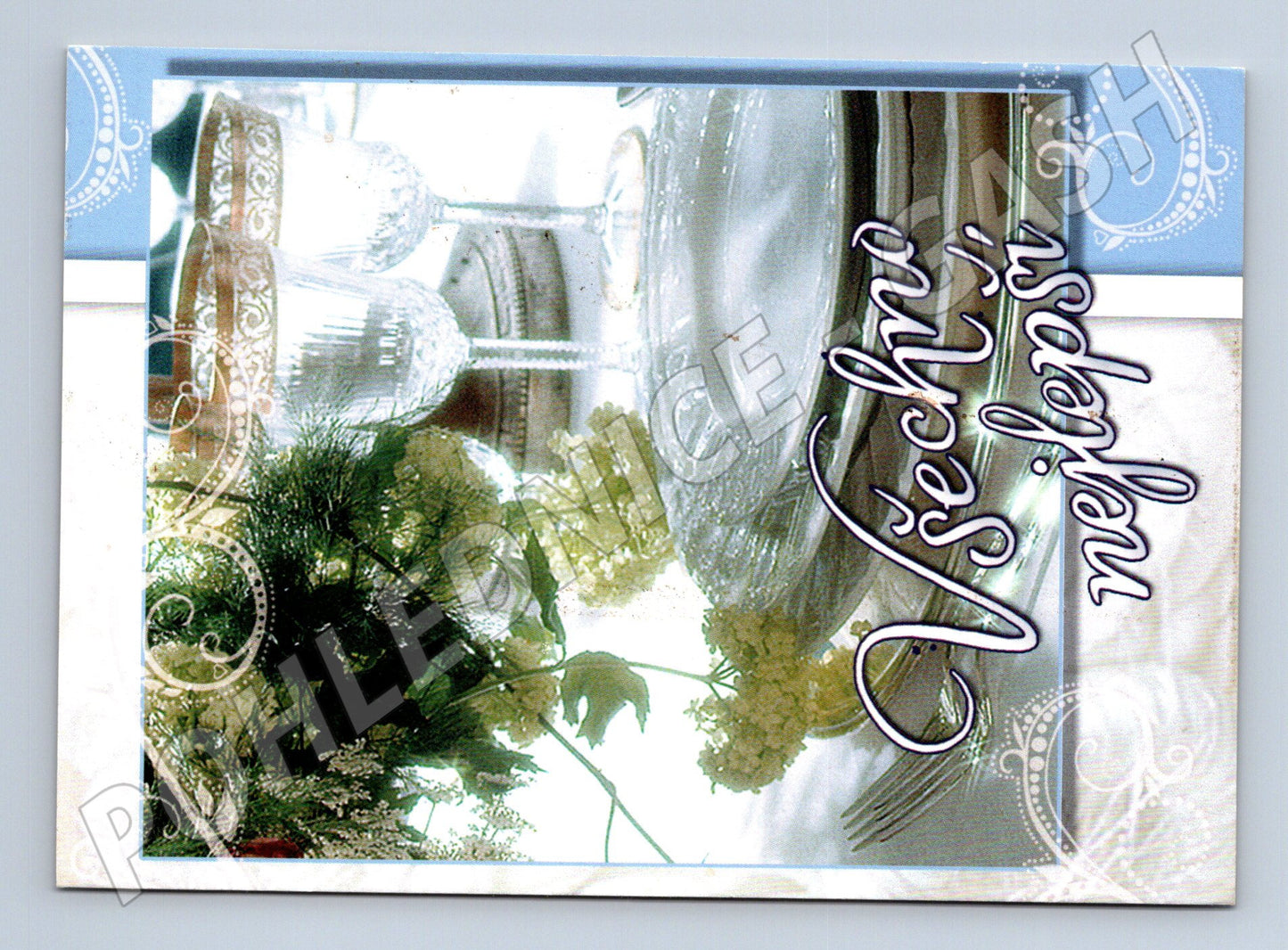 Pohlednice Všechno nejlepší stůl s květinami 2005 (M24790)
